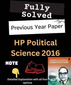HP PGT Political Science Previous Year Paper